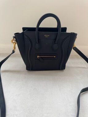 Celine Black Nano Crossbody with Gold Hardware. Phoebe Philo Era